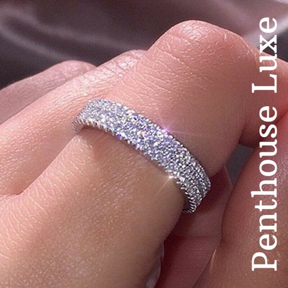 Penthouse Luxe Jewelry - Sparkly White Sapphire Silver Ring